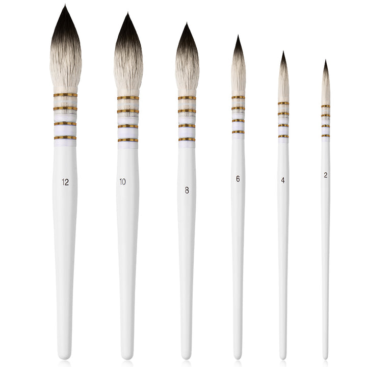 NEW - Set of 6 Squirrel Hair Mop Quill Set – Premium Watercolour Brushes