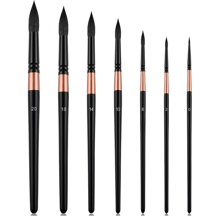 NEW - Set of 7 Synthetic Squirrel Hair Set – Premium Watercolour Brushes