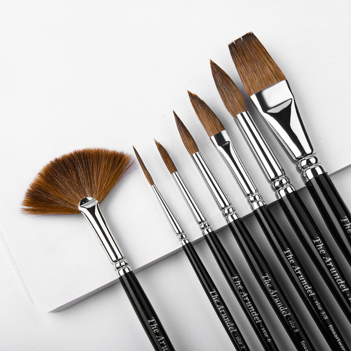 NEW: SYNTHETIC SABLE ARTIST BRUSH SET OF 7 - THE ARUNDEL