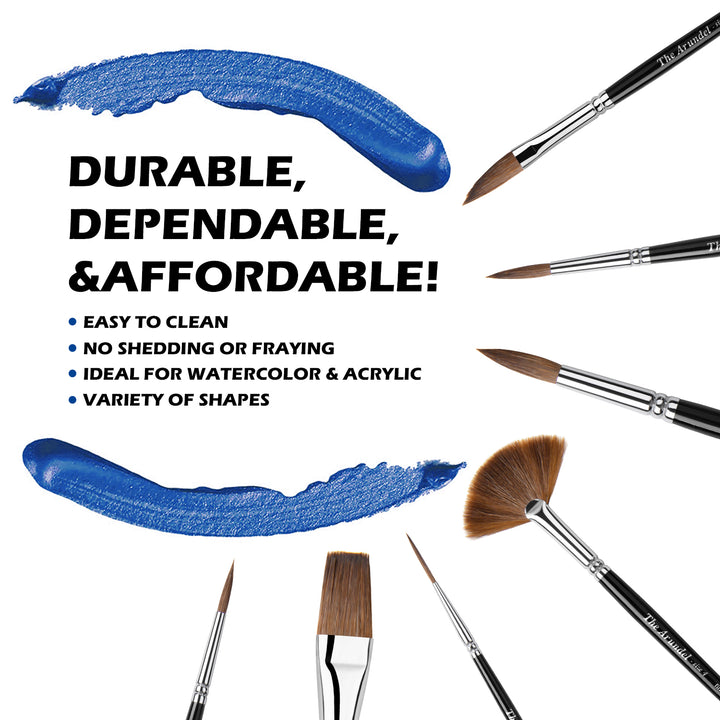 NEW: SYNTHETIC SABLE ARTIST BRUSH SET OF 7 - THE ARUNDEL