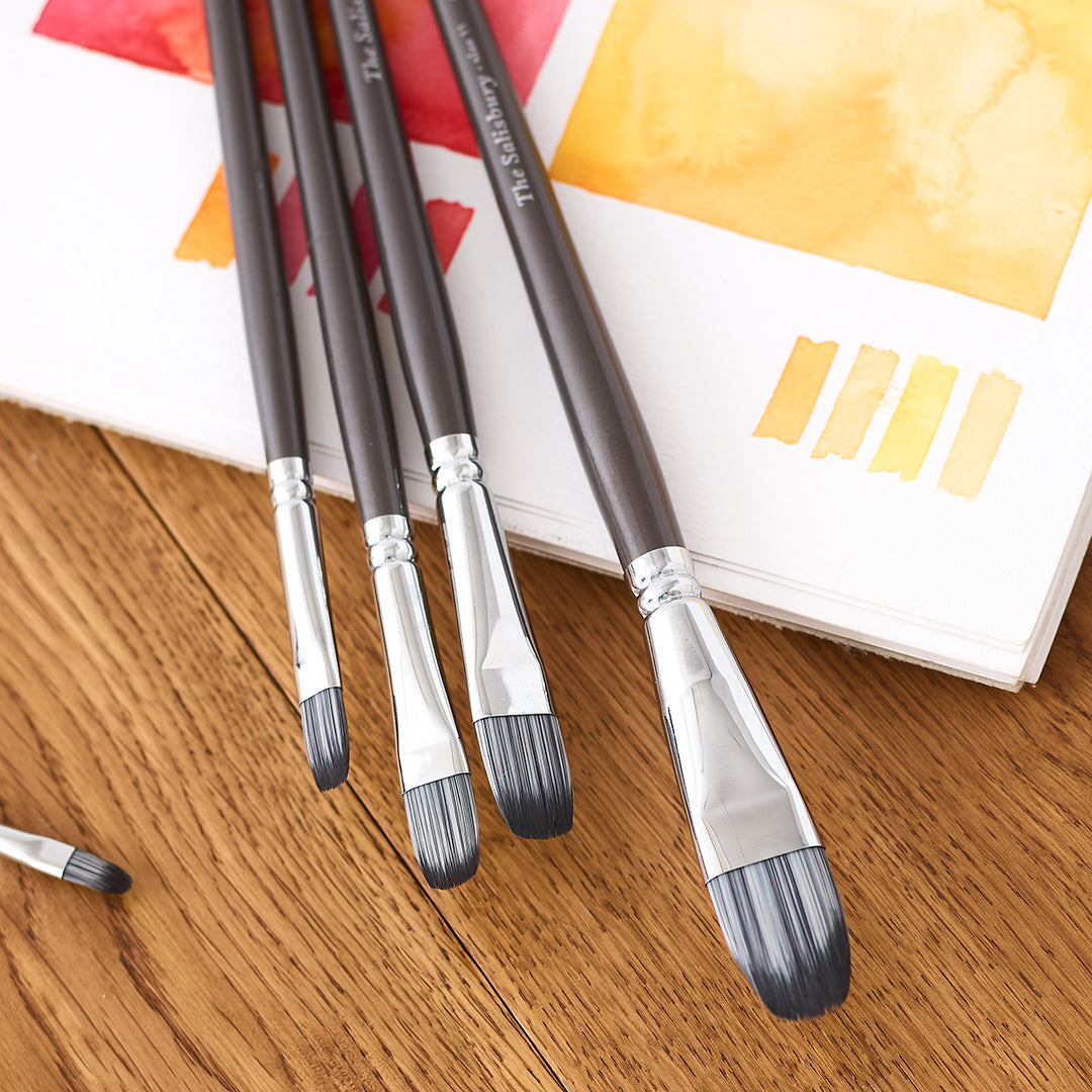 NEW: 'The Salisbury' Set of 6 Professional Synthetic Filbert Head Brushes