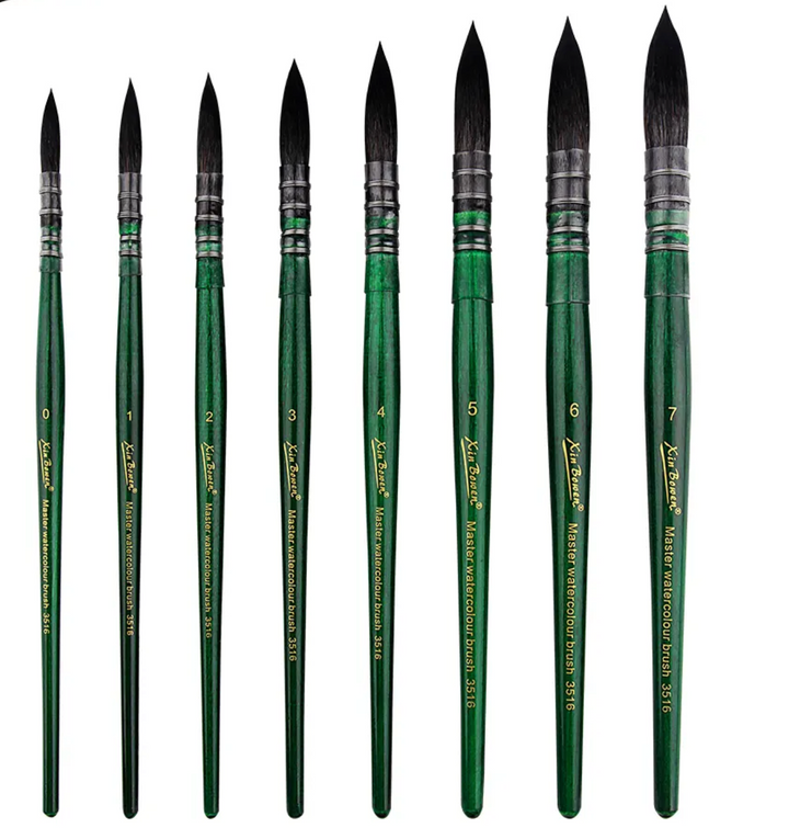 Premium Squirrel Quill Brush Set of 8