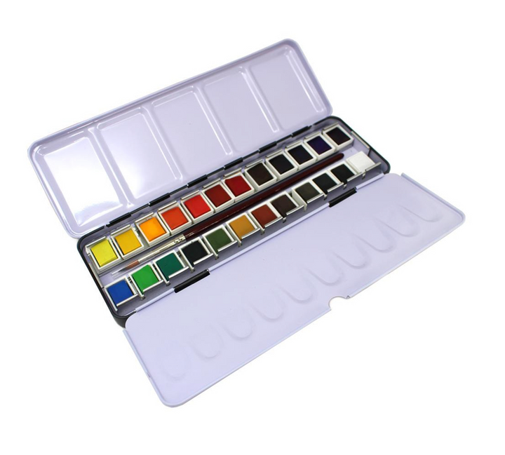 NEW Artway Watercolour Studio 24 Paint Set with pro brush