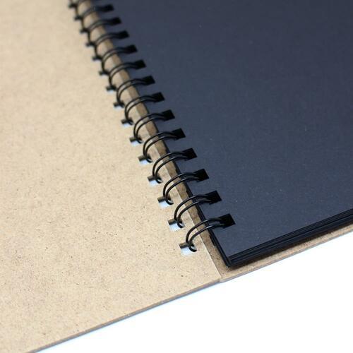 Enviro Spiral Bound Black Card Sketchbooks - 270gsm - The Fine Art Warehouse